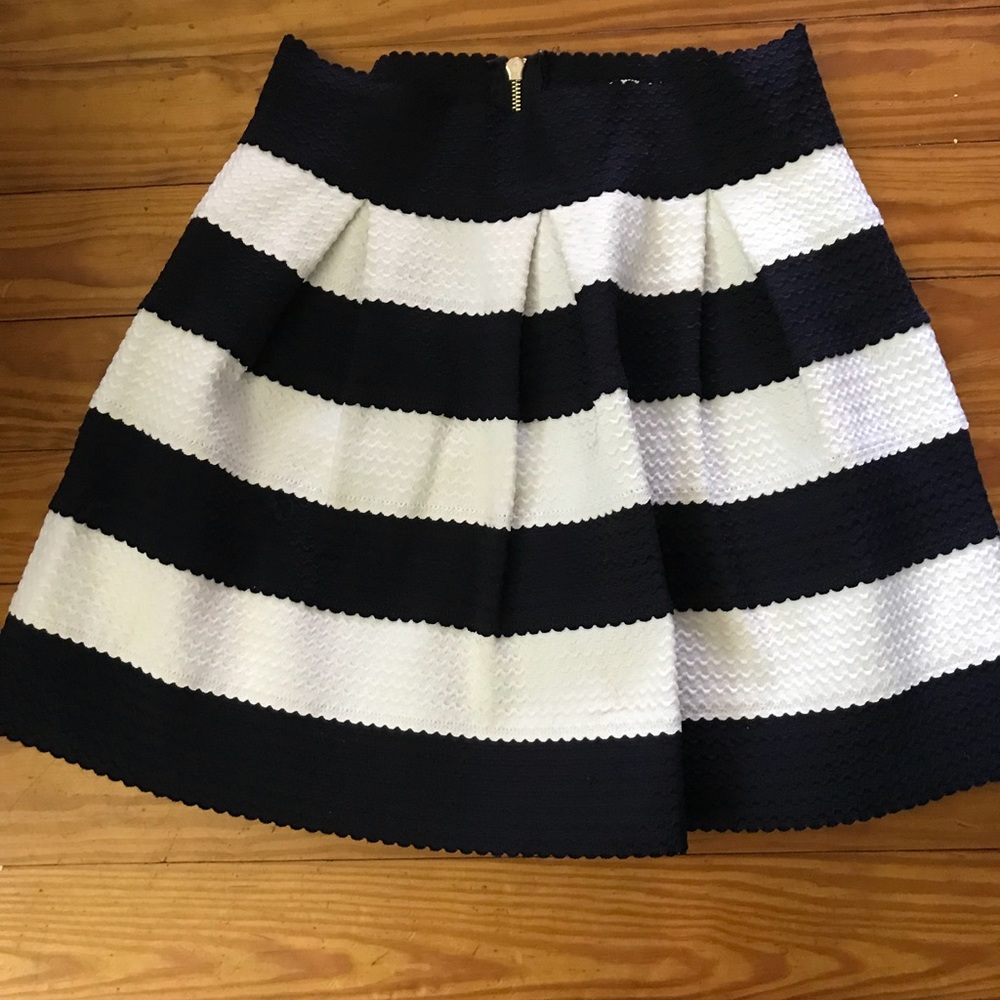Striped Navy/White bell style skirt